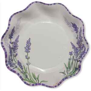 Piatti Fondi di Carta a Petalo Fiori Lavanda 18,5 cm Extra