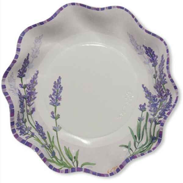 Piatti Fondi di Carta a Petalo Fiori Lavanda 18,5 cm Extra