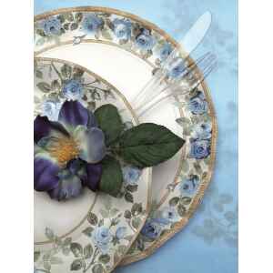 Piatti Fondi di Carta a Petalo Eden Blu 18,5 cm