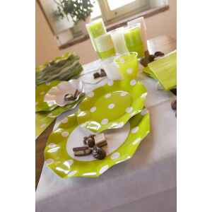 Bicchieri di Plastica Pois Verde Lime 300 cc 10 Pezzi