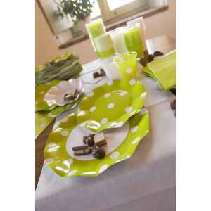 Bicchieri di Plastica Pois Verde Lime 300 cc 3 confezioni Extra