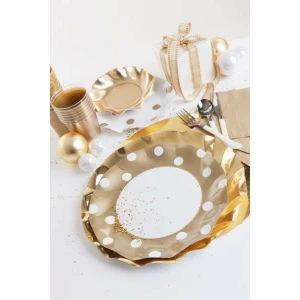 Bicchieri di Carta Pois Oro 250 cc 10 Pezzi Ex.Tra.