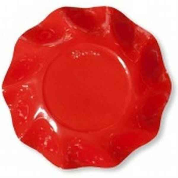 Piatti Fondi di Carta a Petalo Rosso Corallo 24 cm 2 confezioni Extra