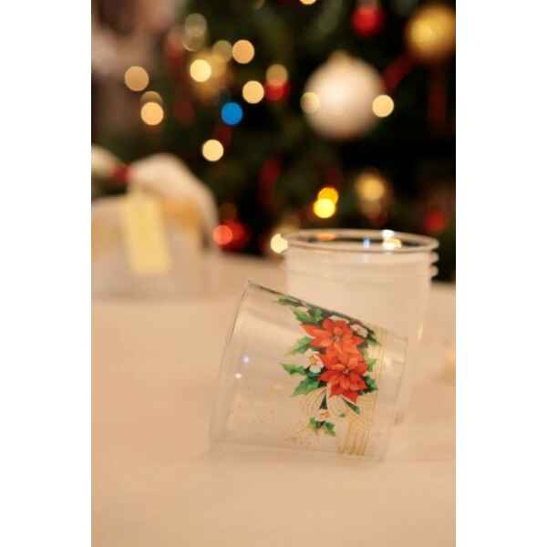 Bicchieri di Plastica Fiori di Natale 300 cc Extra