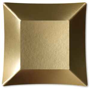 Piatti Piani di Carta Quadrati Piccoli Oro Satinato Wasabi 19 x 19 cm Extra