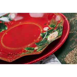 Piatti Piani di Carta a Petalo Elegance Christmas 27 cm Extra