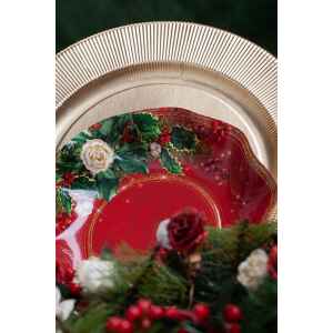 Piatti Fondi di Carta a Petalo Elegance Christmas 18,5 cm Extra