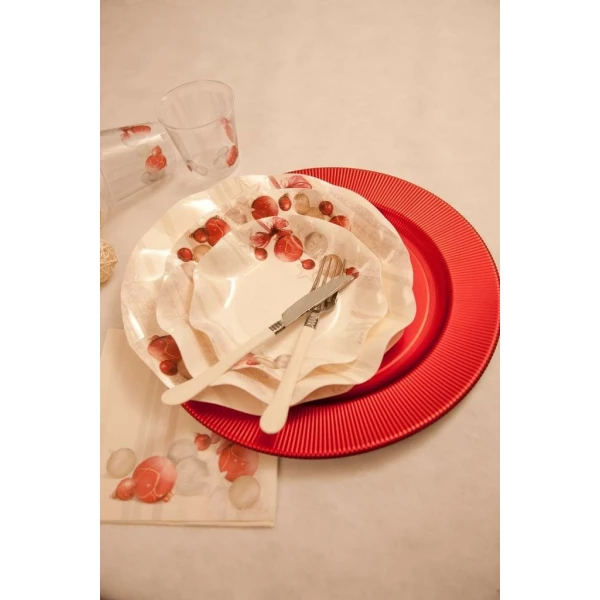 Piatti Fondi di Carta a Petalo Natale Vintage 24 cm Extra