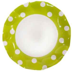 Piatti Piani di Carta a Petalo Pois Verde Lime 27 cm Extra