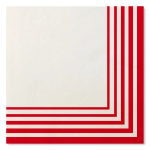 Tovaglioli Compostabili Bianco Rosso 33 x 33 cm 3 confezioni Extra