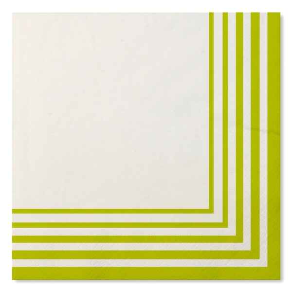 Tovaglioli Compostabili Bianco Verde Lime 33 x 33 cm 3 confezioni Extra