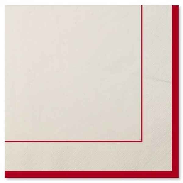 Tovaglioli a Righe Bordo Rosso Classic Red 33 x 33 cm 3 confezioni Extra