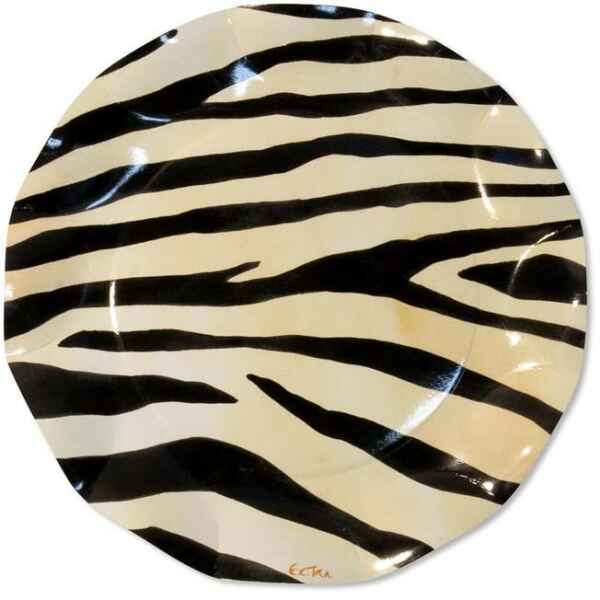 Piatti Piani di Carta a Petalo Zebra 27 cm Extra