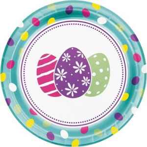 Piatto 23 cm Easter Egg metallizzato 8 pz