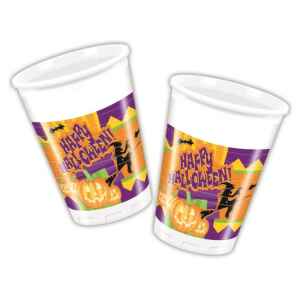 Bicchieri di Plastica 180 - 200 cc Happy Halloween 10 Pz