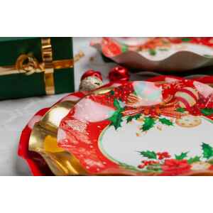 Piatti Piani di Carta Compostabili Christmas Decoration 27 cm Extra