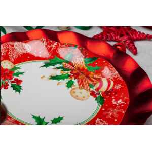 Piatti Piani di Carta Compostabili Christmas Decoration 27 cm Extra