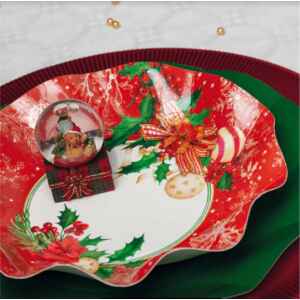 Piatti Fondi di Carta Compostabili Christmas Decoration 24 cm Extra