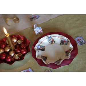 Piatti Piani di Carta a Petalo Natale Greetings 27 cm Extra
