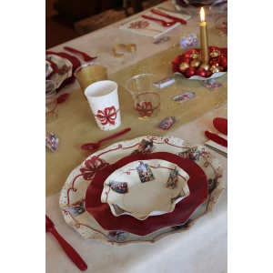 Piatti Fondi di Carta a Petalo Natale Greetings 18,5 cm Extra