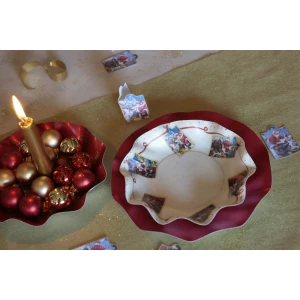 Piatti Fondi di Carta a Petalo Natale Greetings 18,5 cm Extra