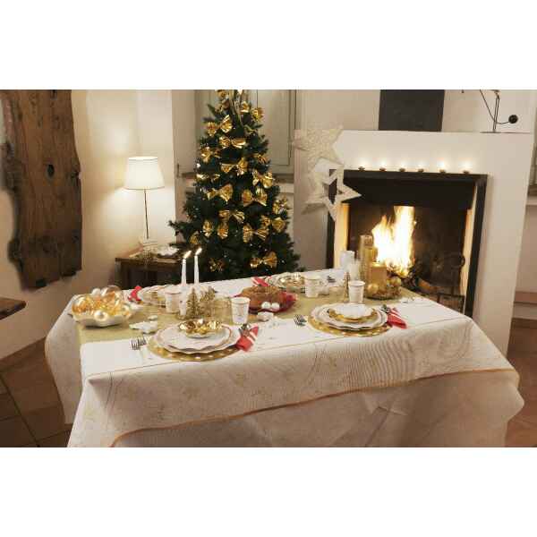 Tovaglia Rettangolare Golden Christmas 140 x 240 cm Extra