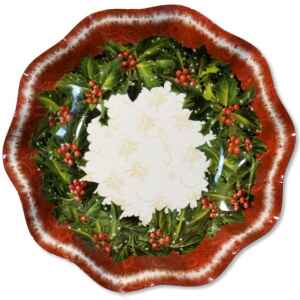 Piatti Fondi di Carta a Petalo Natale Ambience 24 cm 10 Pz