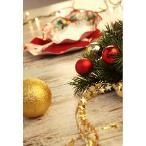 Extra Piatti Piani di Carta a Petalo Natale Jingle Bells 24 cm