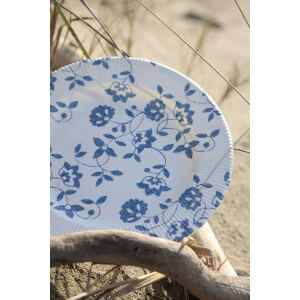 Piatti Fondi a Righe Compostabili Natura Blu 25,5 cm Extra