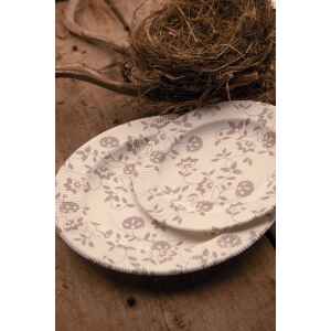 Piatti Fondi a Righe Compostabili Natura Taupe 25,5 cm Extra