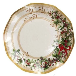 Extra Piatti Piani di Carta a Petalo Ghirlanda di Natale 24 cm