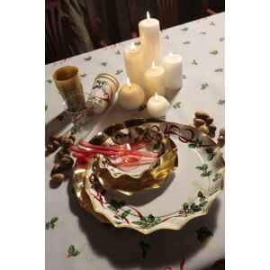 Piatti Piani di Carta a Petalo Natale Ribbon 24 cm 10 Pz