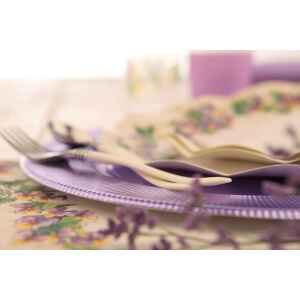 Piatti Fondi di Carta a Petalo Violette 18,5 cm Extra