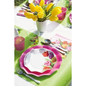 Piatti Piani di Carta a Petalo Tulipani Colorati 21 cm Extra