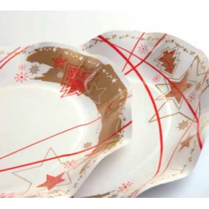 Piatti Piani di Carta a Petalo Stella Oro 21 cm 8 Pz