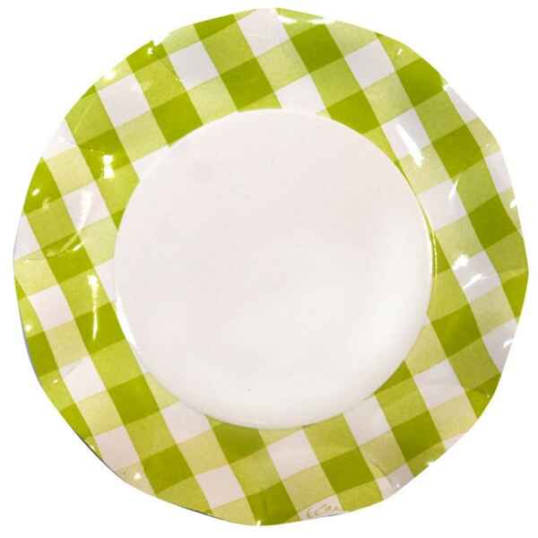 Extra Piatti Piani di Carta Vichy a Quadri Bianco Verde Lime 27 cm