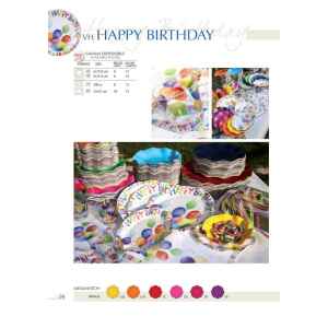 Piatti Piani di Carta a Petalo Happy Birthday 21 cm Extra