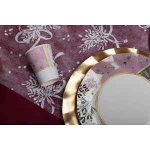 Piatti Fondi di Carta a Petalo Rose Gold Christmas 18,5 cm Extra