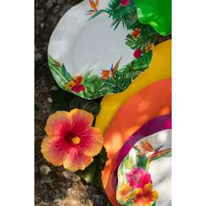 Piatti Piani di Carta a Petalo Tropical 21 cm 8 Pz