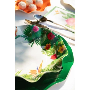 Piatti Piani di Carta a Petalo Tropical 21 cm Extra