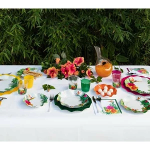 Piatti Fondi di Carta a Petalo Tropical 18,5 cm Extra