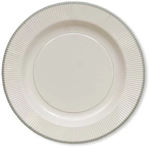 Extra Piatti Piani di Carta a Righe Bordo Argento Classic Silver 21 cm