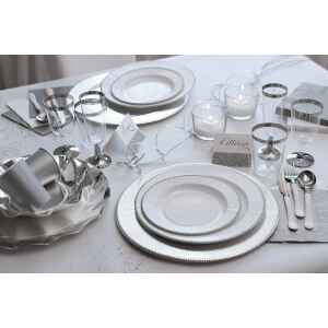 Bicchieri di Plastica Bordo Argento Classic Silver 300 cc 8 Pezzi