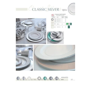 Bicchieri di Carta compostabili Bordo Argento Classic Silver 250 cc 8 Pezzi