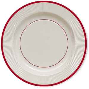 Extra Piatti Piani di Carta a Righe Bordo Rosso Classic Red 21 cm