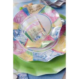 Piatti Piani di Carta Comunione Colorata 21 cm 10 Pz