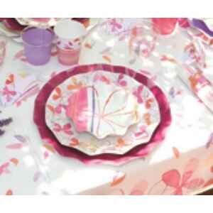 Piatti Piani di Carta a Petalo Fresh Pink 27 cm 10 Pz