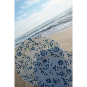 Extra Piatti Piani a Righe Compostabili Natura Blu 21 cm