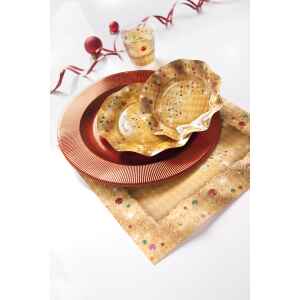 Extra Piatti Piani di Carta a Petalo XMAS LIGHT GOLD 21 cm