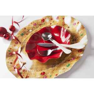 Extra Piatti Piani di Carta a Petalo XMAS LIGHT GOLD 21 cm